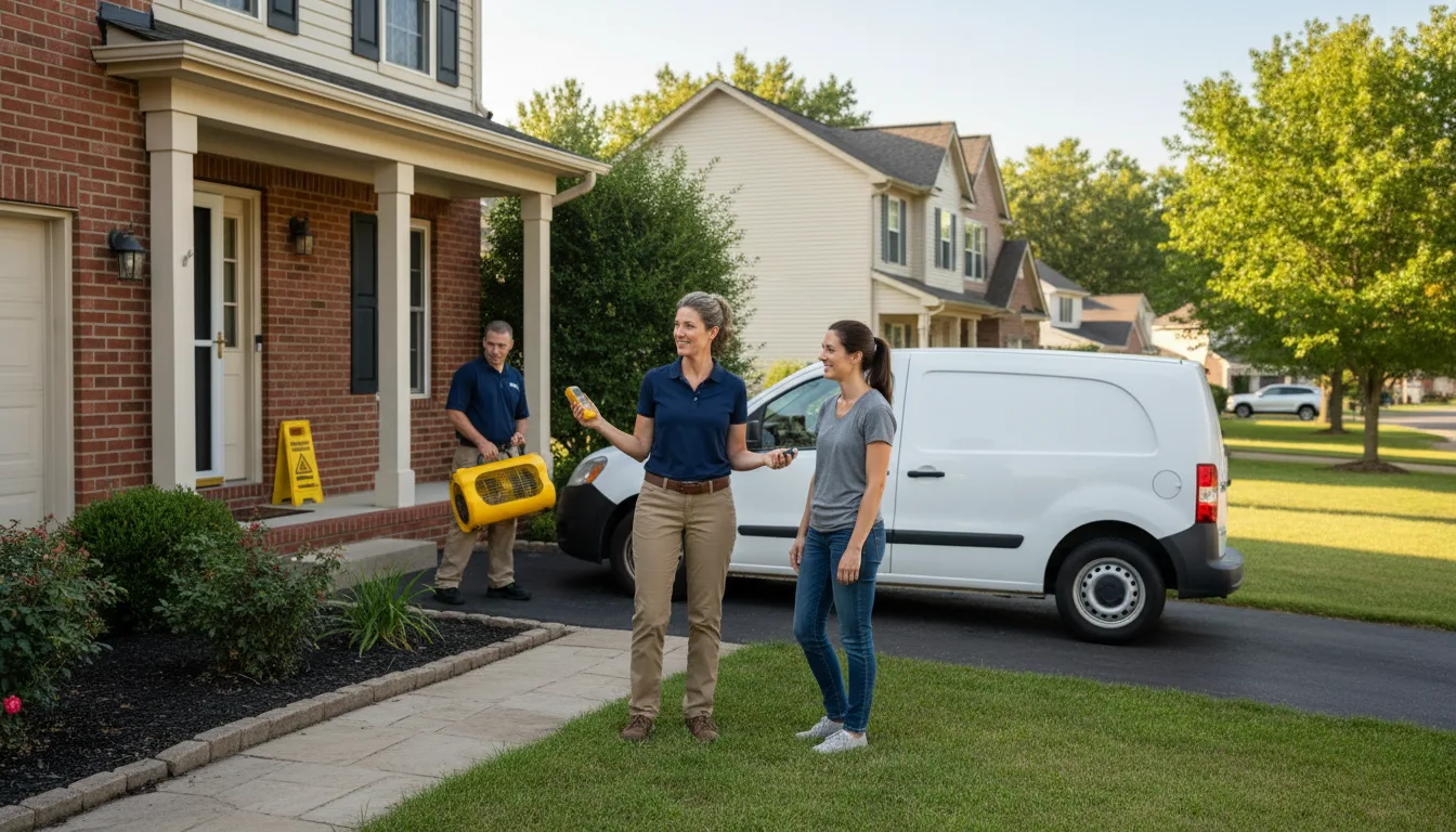 Residential water damage restoration in Davis, IL